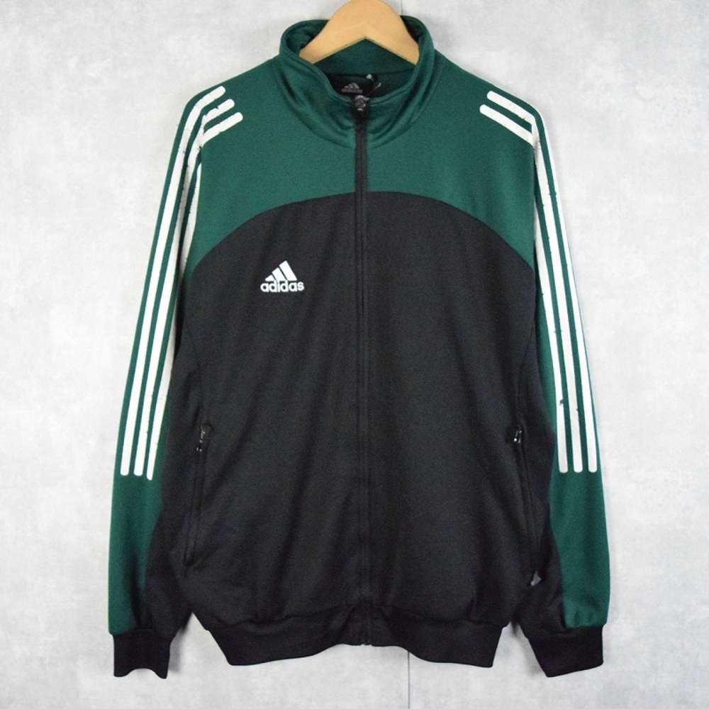 Adidas Men's Black and Green Track Jacket